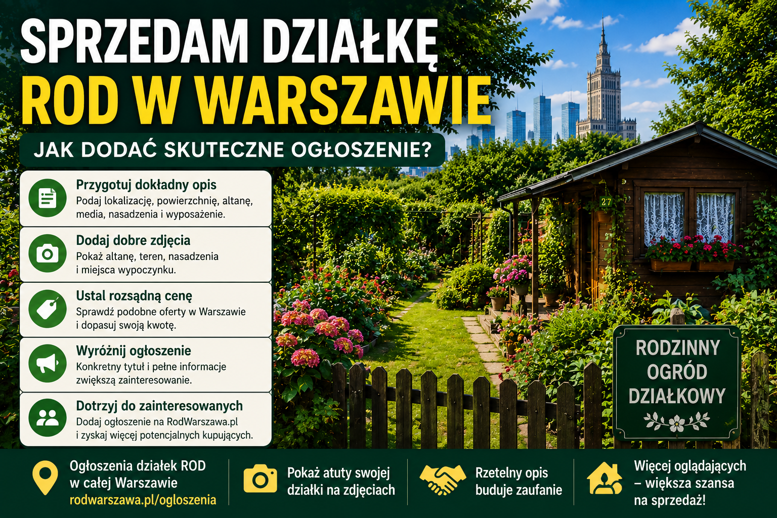 Sprzedam działkę ROD w Warszawie – jak dodać ogłoszenie?