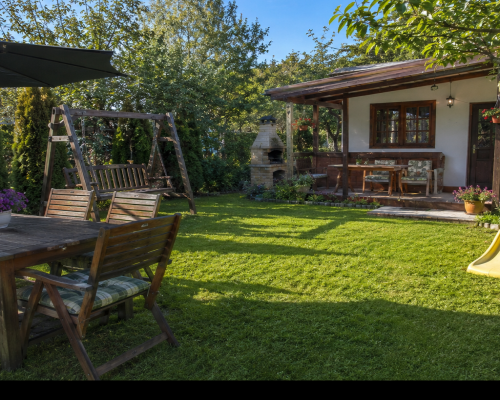 Działka ROD Wilanów 480 m² z tarasem i ogrodem premium